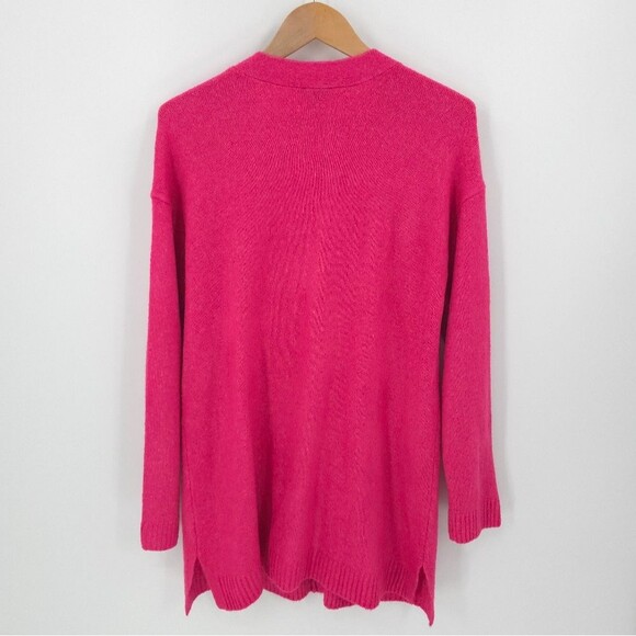 Talbots Jeweled Button Cardigan Pink Longline Office Church Cozy Barbie NWT - Picture 3 of 16